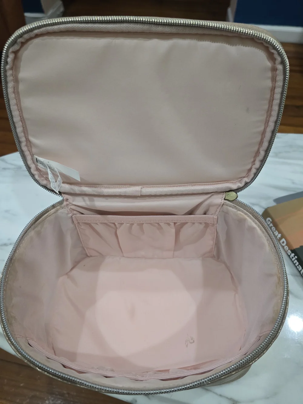 Old Navy Shimmering Gold Cosmetic Train Case